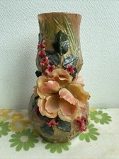 Ancien Vase Verre Laqué Signe