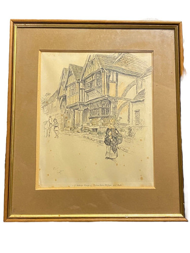 Ancien cadre gravure estampe - cadre, l