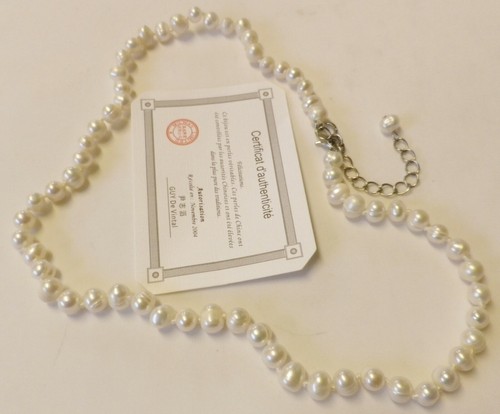 Collier bijou perles blanches - collier,
