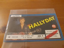 billet place ticket concert Johnny hallyday Montpellier 11/12/1987
