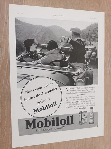 Publicité 1935 mobiloil huile - publicité,