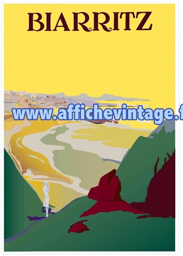 Affiche poster biarritz - affiche,