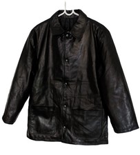 Manteau cuir femme noir en