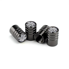 4x Capuchons Bouchons de Valve de Pneu Alu Mini Cooper Noir Argent R55, R56, R60