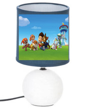 LAMPE DE CHEVET PAT PATROUILLE PERSONNALISABLE COULEUR BLEU ET BLANC 3