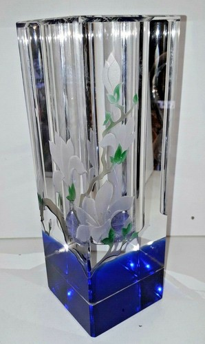 Vase verre taillé - verre, décor