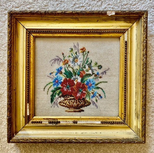 Ancien tableau brodé - ancien,
