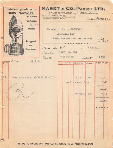 1932 radiateur parabolique max - 1932,