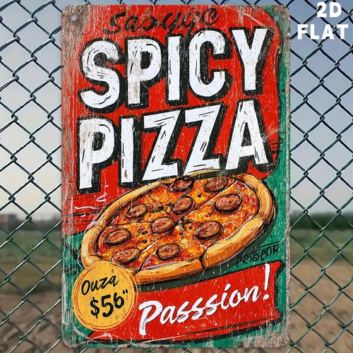 Retro pizza lover metal - retro,