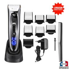 Tondeuse à cheveux sans fil rechargeable avec écran pro support socle céramique