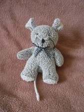 Doudou souris grise et blanche