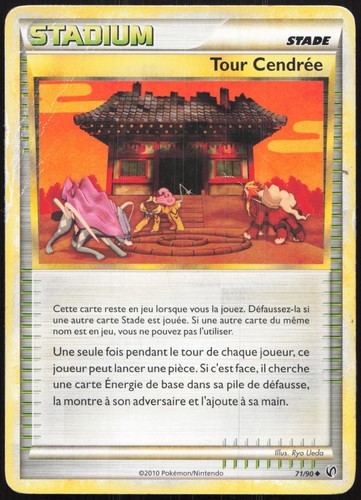 Carte pokémon tour - carte, cendrée