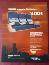 12/1985 PUB WEBER 4001 AIRCRAFT PASSENGER SEAT SIEGE AVION ORIGINAL FRENCH AD
