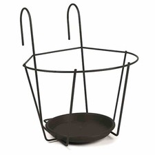 Manique Fleur Ø25cm Noir Pour un Instant Panier Crochet Support Suspendre