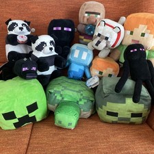 Lot de 13 jouets en peluche Minecraft vente Creeper Steve Wolf Ender Man etc.