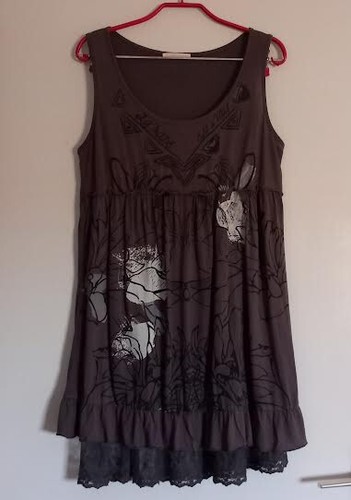 Robe étè marron fleurs - robe, marron/fleurs