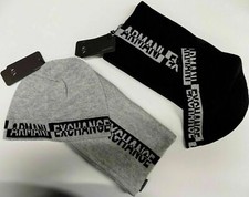 Bonnet Chapeau + Écharpe Logo Armani Exchange Homme 8NZ492 ZMO1Z Bleu Ou Gris