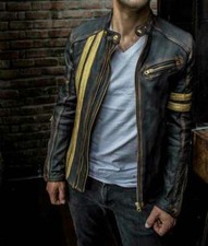 Veste cuir moto - cuir,