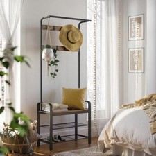  Porte-Manteau, Vestiaire, Meuble d’Entrée avec Étagère