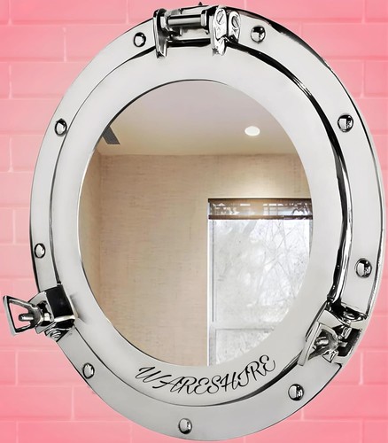 Miroir hublot nickelé