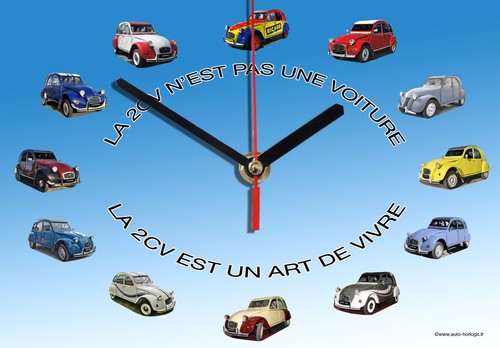 Horloge murale citroen 2cv - horloge, 2cv-06