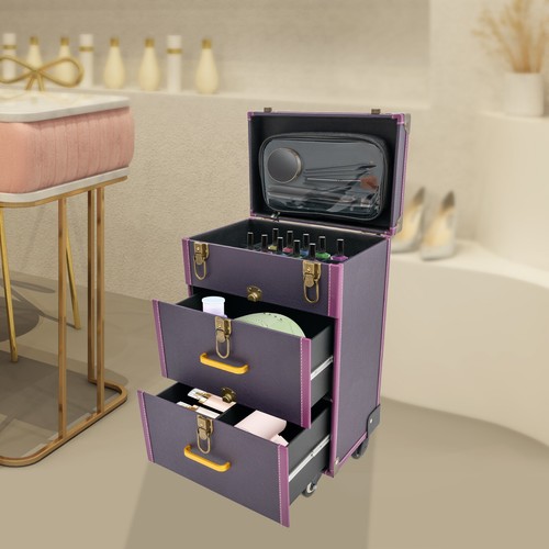Portable makeup train case - portable,