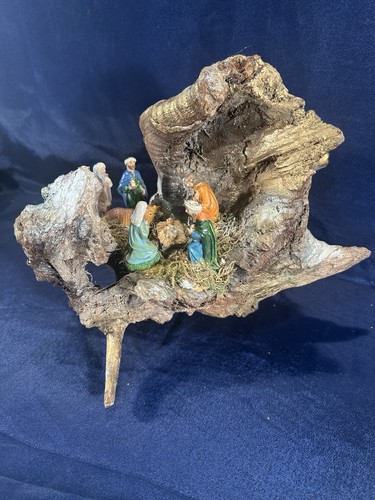 Ancienne crèche bois - crèche, en