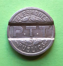 PIECE JETON TELEPHONES PUBLICS - PTT - 1937 - République France - TTB