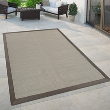 Tapis Intérieur & Extérieur Tissage À Plat Moderne Look Naturel Uni En Beige