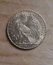 Pièce De Monnaie 20 Francs OR Coq Marianne 1912