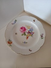 Assiette Meissen porcelaine fleurs insectes 1710 1910 bicentenaire