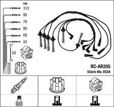FILS DE BOUGIES / FAISCEAU D'ALLUMAGE ALFA ROMEO GTV 2.0 V6 TURBO,164 2.5 V6