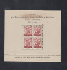 BARCELONE ESPAGNE 1943 NOUVEAU MINT MNH ESPAGNE EDIFIL 51 TACHES (VOIR IMAGE)