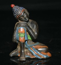 4" Old Tibet Tibetan Buddhism bronze Shakyamuni Amitabha Buddha Sakyamuni statue