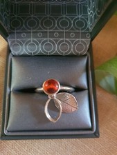 Bague Maty argent et ambre taille 54