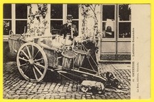 cpa OSTENDE LAITIÈRE FLAMANDE ATTELAGE de CHIENS AGENT Controle du Lait Dogcart