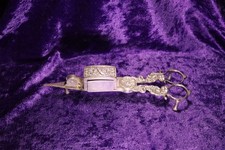 Victorian Silver Plated Scissors Style Candle Wick Trimmer / Snuffer