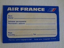 Ancienne Etiquette bagage AIR FRANCE - Compagnie aérienne