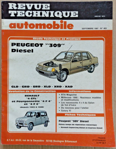 Revue technique peugeot - technique, 309