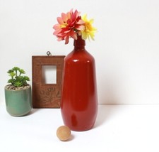 Bouteille soliflore en verre sérigraphié couleur terracotta Da Fonseca Portugal