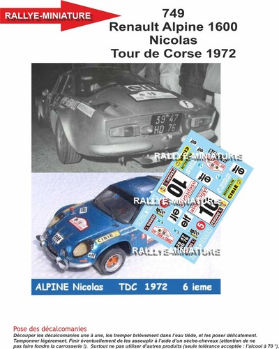 Decals ref 0749 alpine - decals,