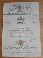 étiquette vin Chateau Mouton Rothschild 1962 wine label specimen Matta