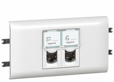 Legrand 78693 - Prise Double RJ45 Cat.6 Mosaic et support pour DLP 65 mm