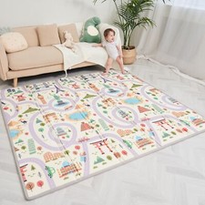 Tapis D'éveil Bébé Pliable Epais Réversible 180x200x1.5cm - Tapis De Jeu Pour...