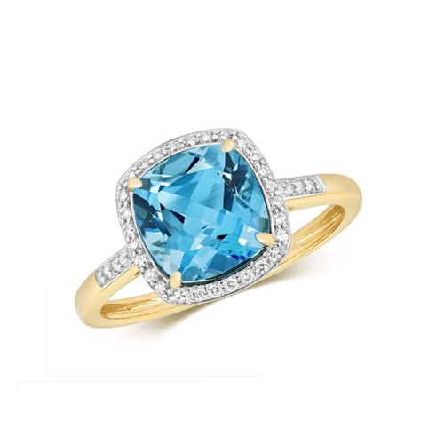 Bague topaze bleue véritable
