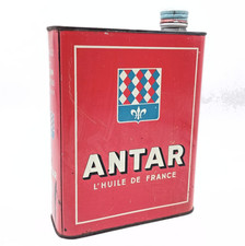 BIDON ANCIEN HUILE vintage garage " ANTAR " L HUILE DE FRANCE model 1945
