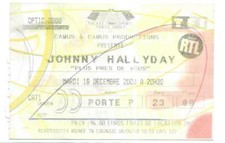 RARE / TICKET BILLET DE CONCERT - JOHNNY HALLYDAY LIVE A PARIS BERCY FRANCE 2003