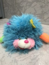Vintage rare peluche petit POPPLE Popples Puffling Rose Boule Bleue 1986 MATTEL