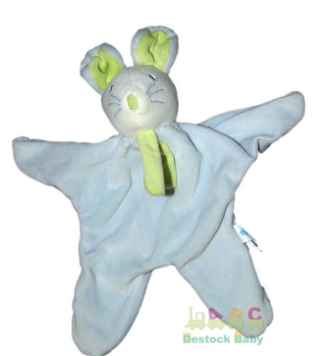 Doudou souris bleue vert - souris,