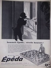PUBLICITÉ 1959 SOMMEIL MATELAS ÉPÉDA RÉVEILS HEUREUX - CANICHE - ADVERTISING